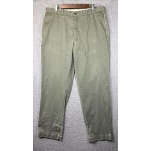 Brooks Brothers Clark Advantage Chino Pants Men 38 X 32 Olive Cotton Fading Wear